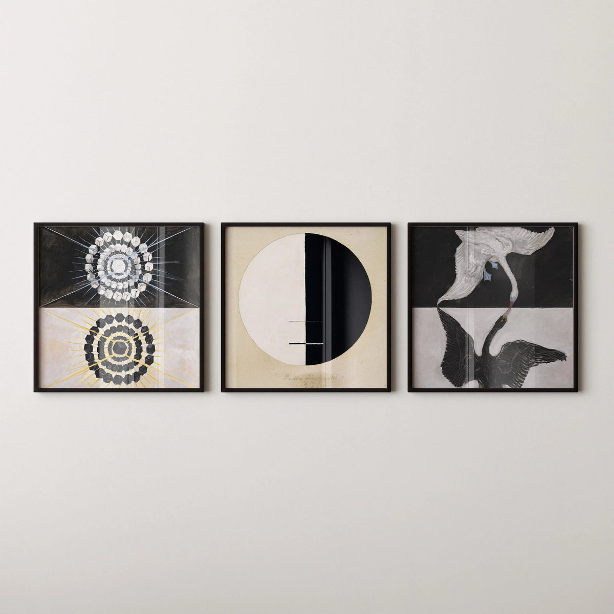 Hilma Af Klint STATEMENT TRIO Art | Abstract Vintage Art available framed 1x1