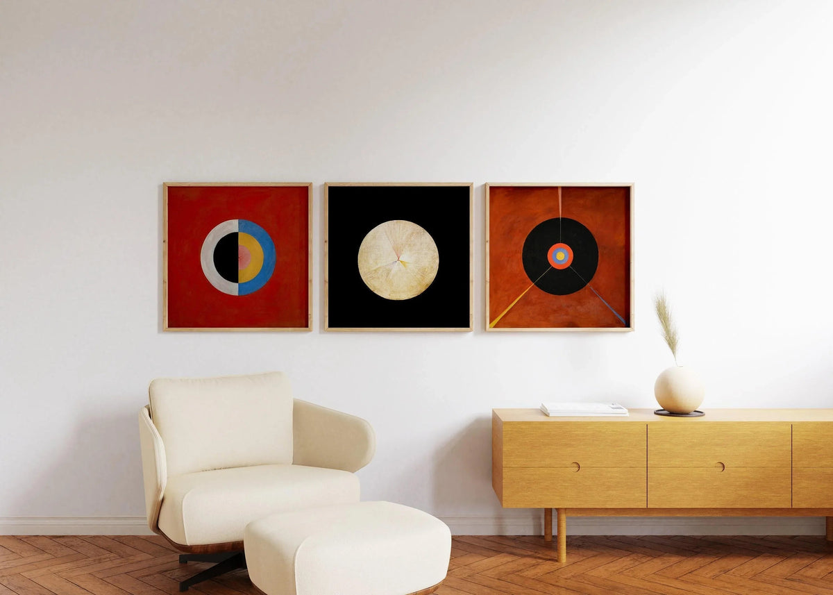 Hilma Af Klint STATEMENT TRIO Art| Abstract Vintage Art available framed 1x1
