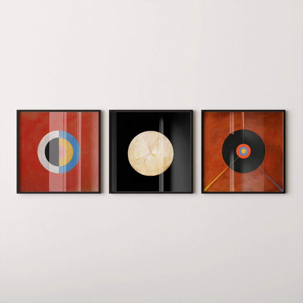 Hilma Af Klint STATEMENT TRIO Art| Abstract Vintage Art available framed 1x1