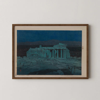 Hiroshi Yoshida Print: Athens Ancient Ruins, Japanese Woodblock Art