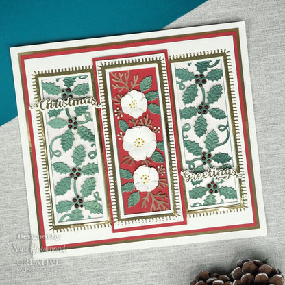 Matrices de découpe Creative Expressions Sue Wilson Festive Christmas Rose Floral Panels