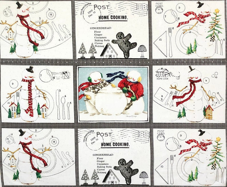 Neige Douce - Panneau de sets de table de Noël
