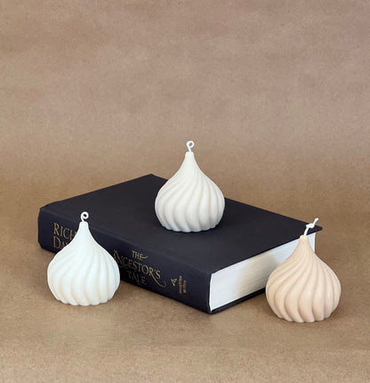 Bougie en cire de soja torsadée | Bougie pilier décorative