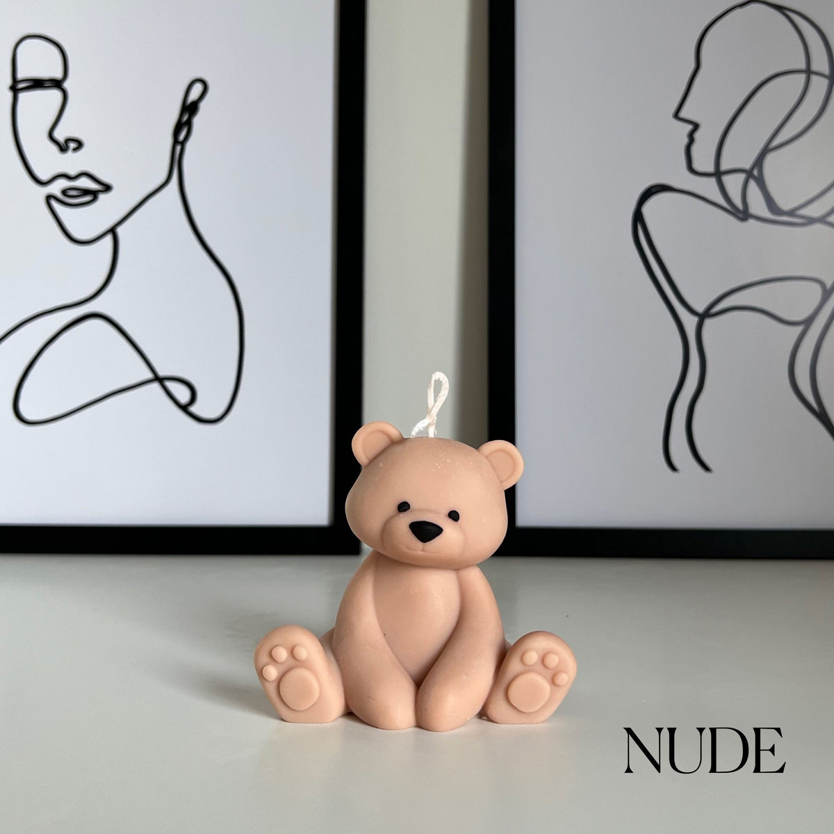 Bougie en forme d'ours en peluche | Cierge décoratif en cire de soja, Décoration de chambre d'enfant