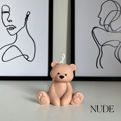 Bougie en forme d'ours en peluche | Cierge décoratif en cire de soja, Décoration de chambre d'enfant