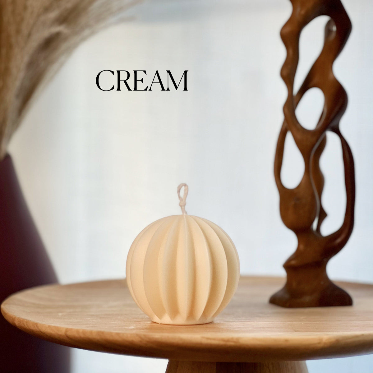 Bougie boule en cire de soja festonnée | Décoration d'intérieur