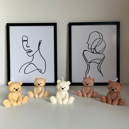 Bougie en forme d'ours en peluche | Cierge décoratif en cire de soja, Décoration de chambre d'enfant