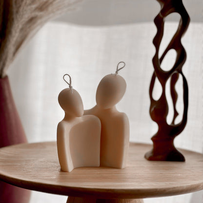 Ensemble de bougies de soja faites à la main pour couple | Décoration romantique