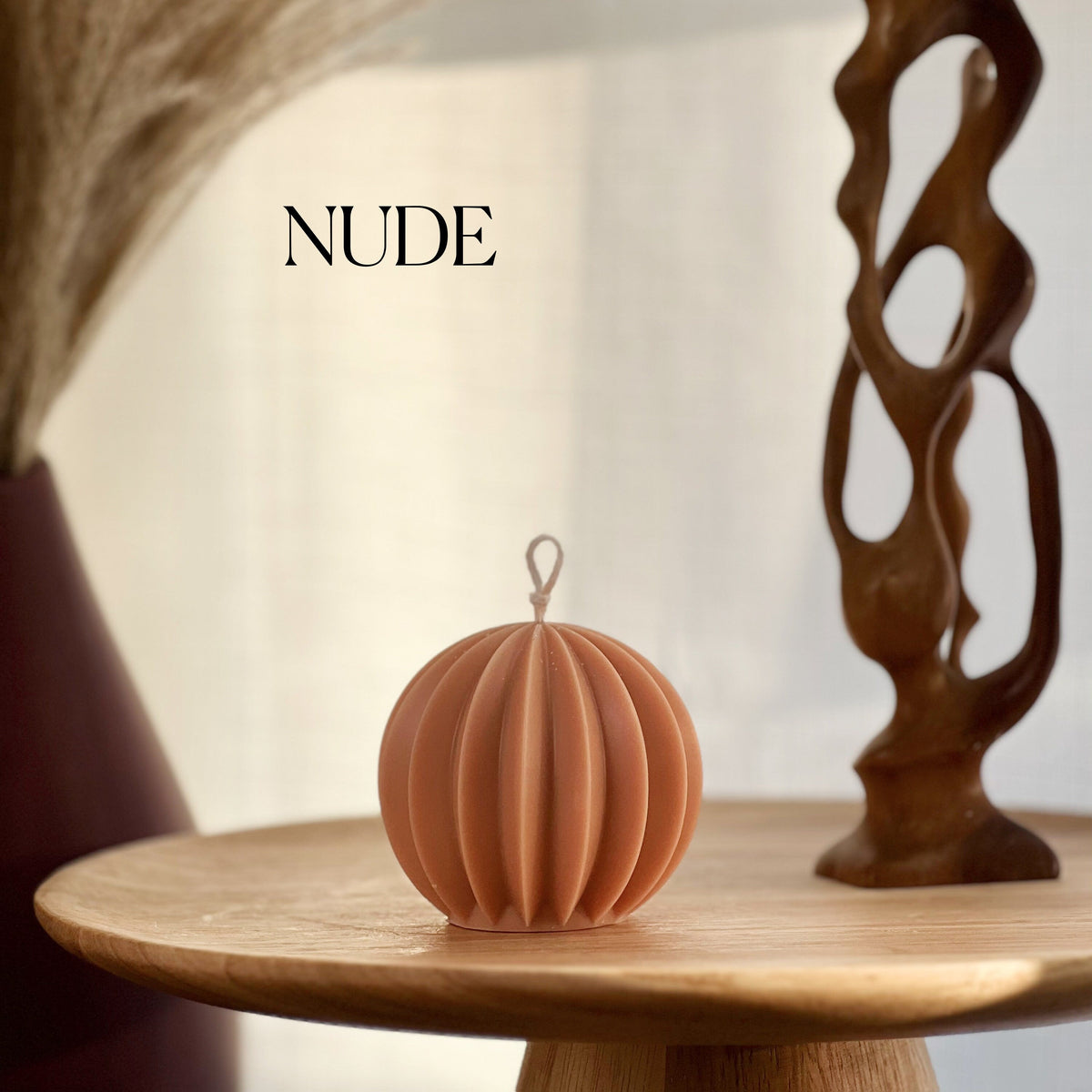 Bougie boule en cire de soja festonnée | Décoration d'intérieur