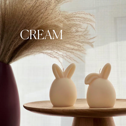 Bougie œuf Lapin de Pâques : Décoration printanière en cire de soja faite à la main