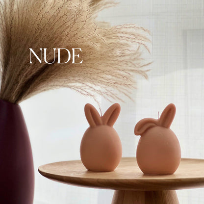 Bougie œuf Lapin de Pâques : Décoration printanière en cire de soja faite à la main