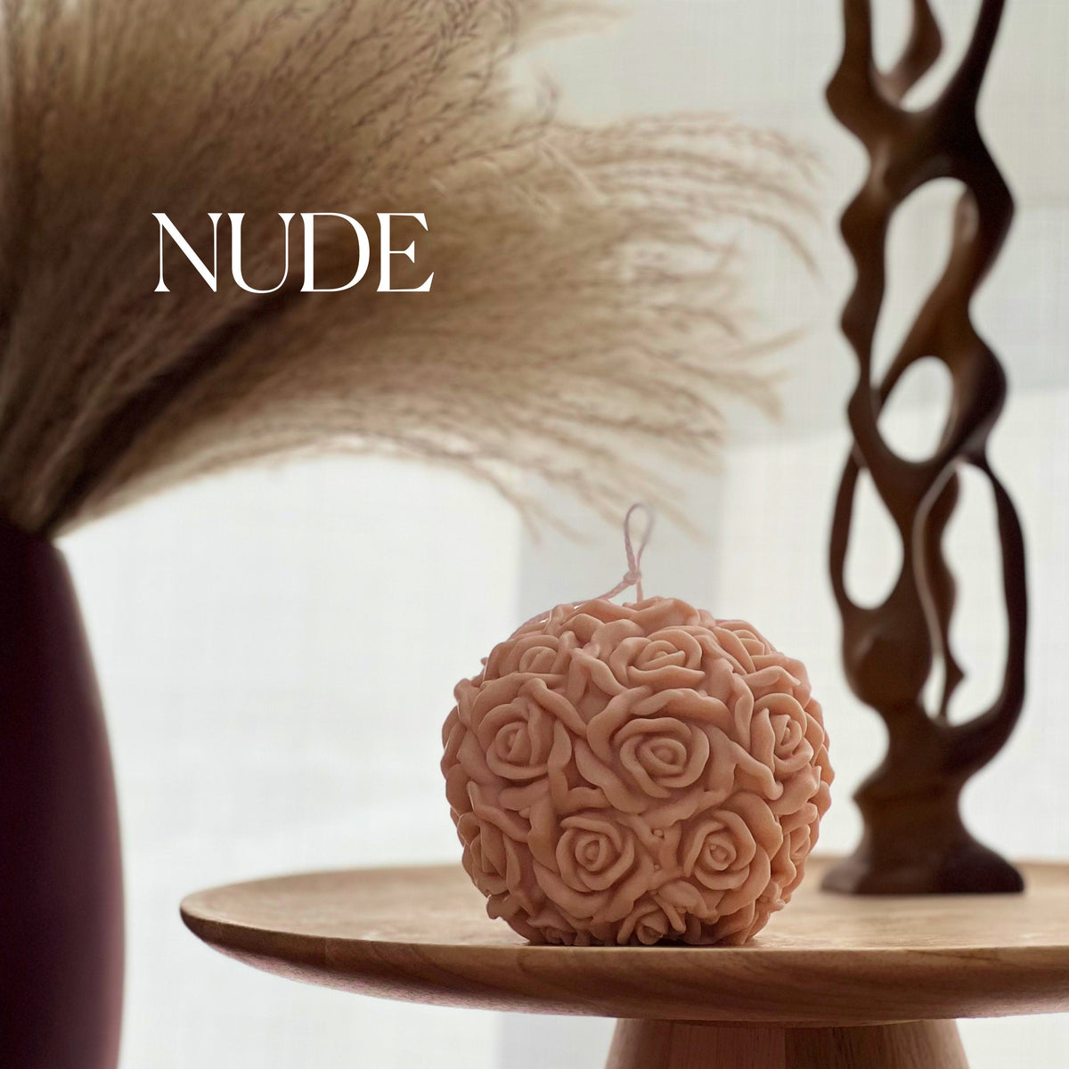 Bougie en cire de soja Cœur de Rose : Cadeau de décoration d'intérieur fait main