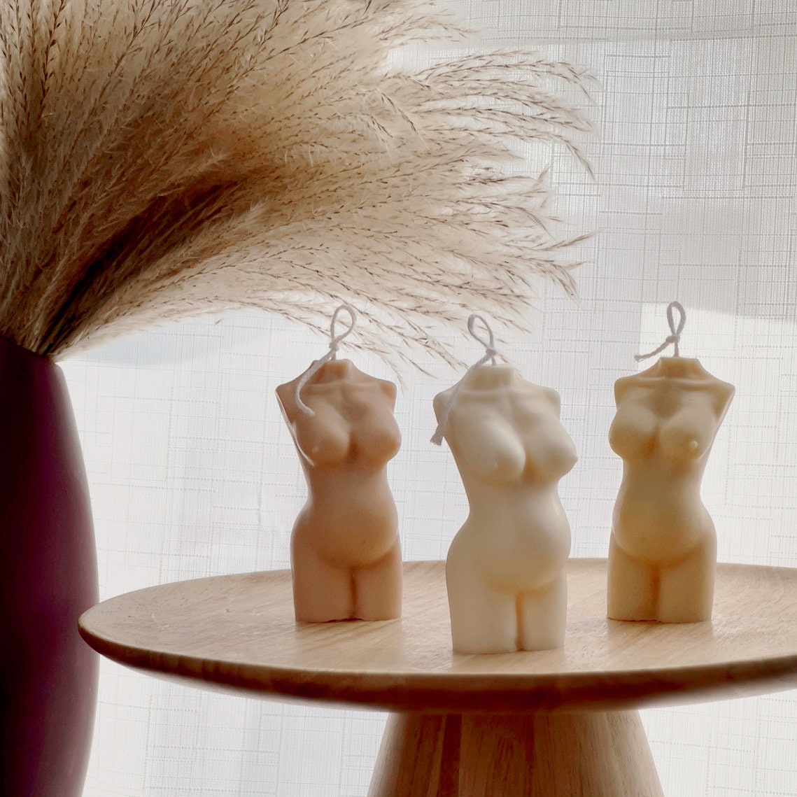 Bougie en cire de soja Corps de femme enceinte : Décoration Déesse Maman