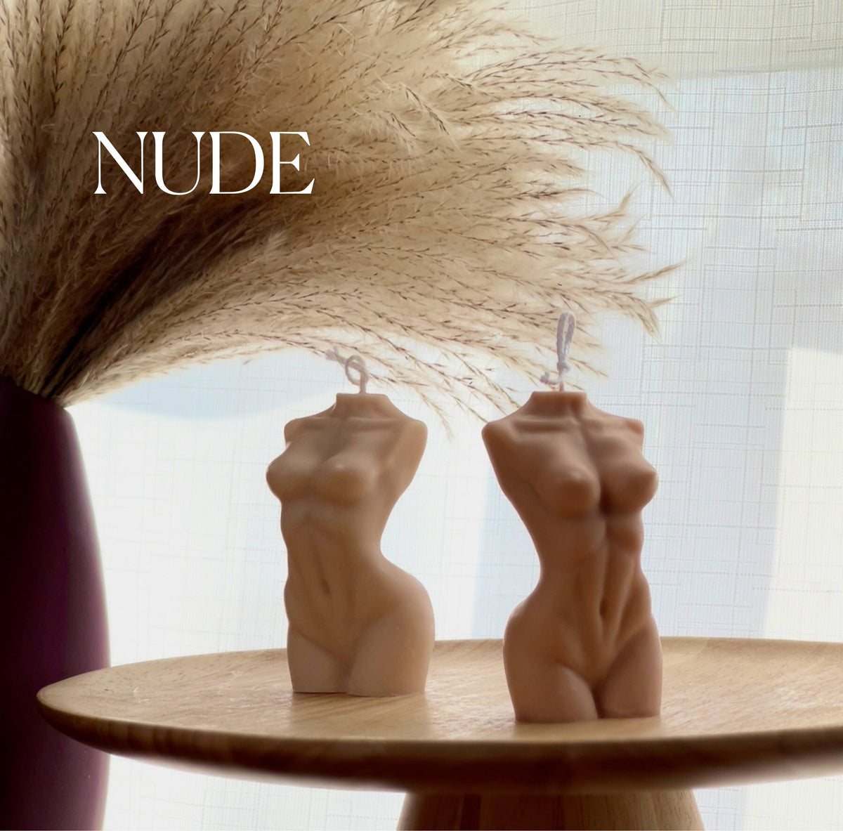 Bougie corporelle Vénus en cire de soja : Pilier sans parfum en forme de femme