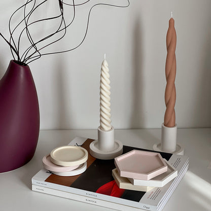 Petit Plateau Rond en Jesmonite : Décoration Scandi