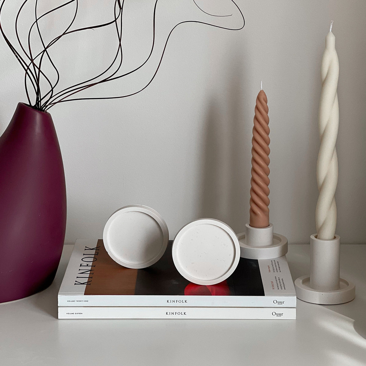 Petit Plateau Rond en Jesmonite : Décoration Scandi