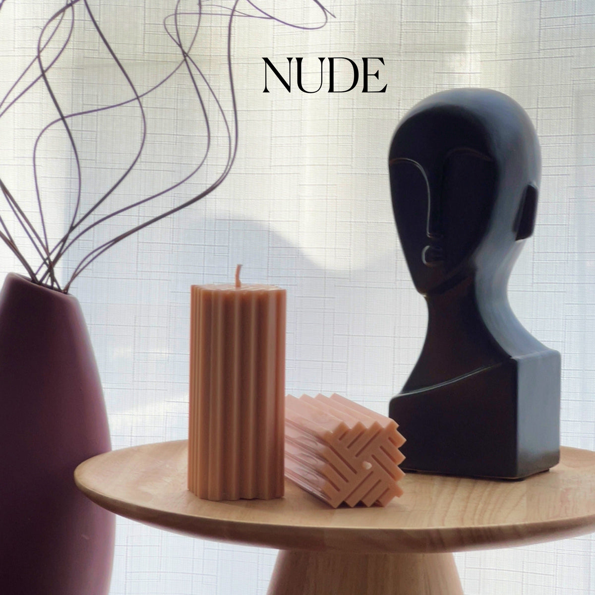 Bougie en Cire de Soja Pilier Géométrique : Décoration Moderne Minimaliste