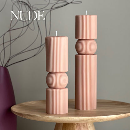 Lot de bougies en cire de soja cannelées de style romain | Grande bougie pilier, Décoration intérieure