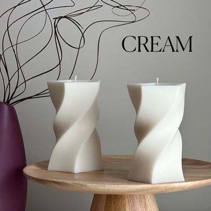 Bougie en cire de soja ondulée : Décoration intérieure unique