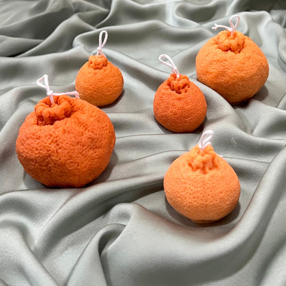 Lot de bougies en forme d'orange : Cire de soja végétalienne Décoration minimaliste