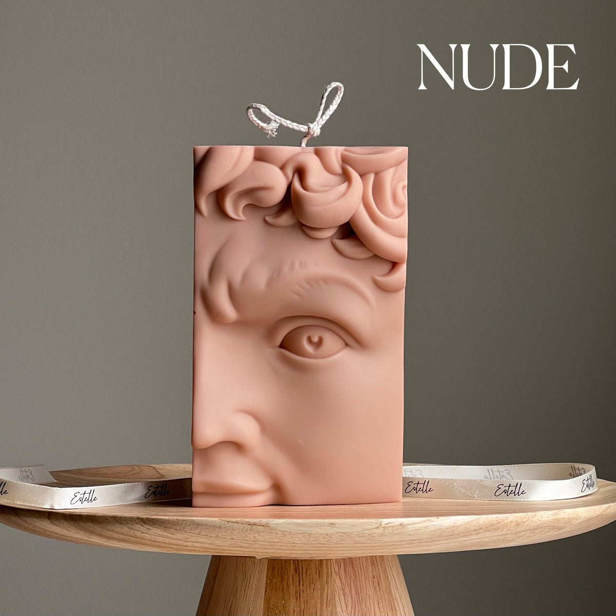 Bougie en cire de soja Tête de David | Bougie statue buste
