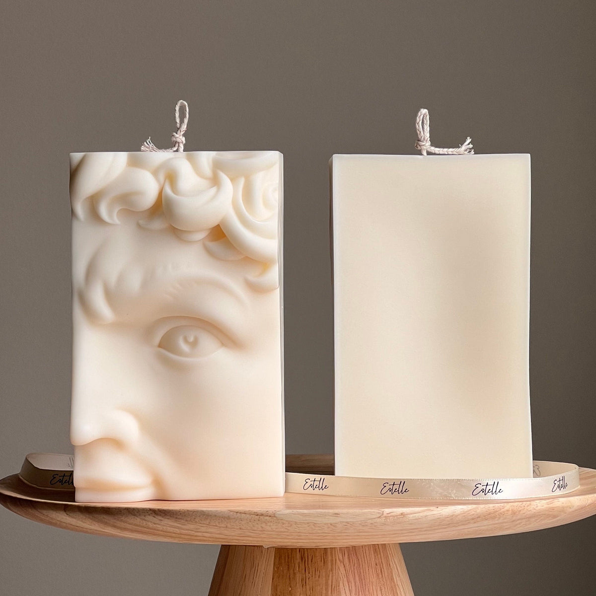 Bougie en cire de soja Tête de David | Bougie statue buste