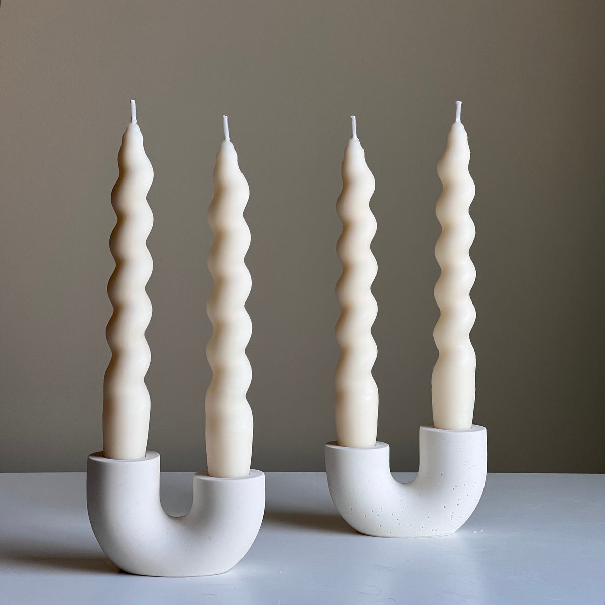 Bougeoir double en Jesmonite | Décoration de table de mariage moderne