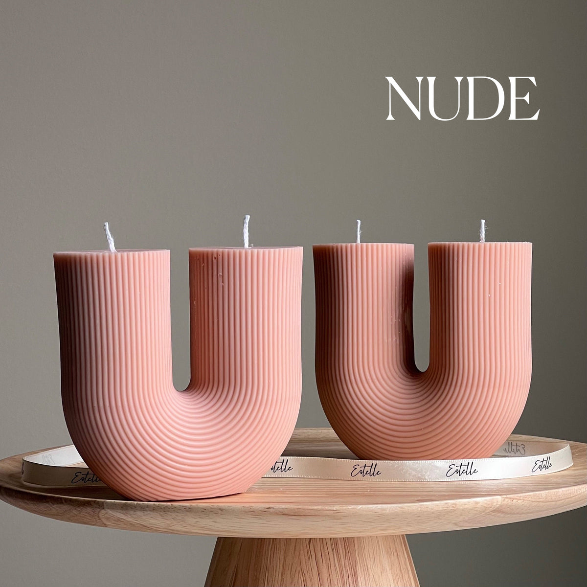 Bougie en Soja Nervurée en U Faite à la Main | Décoration d'Intérieur