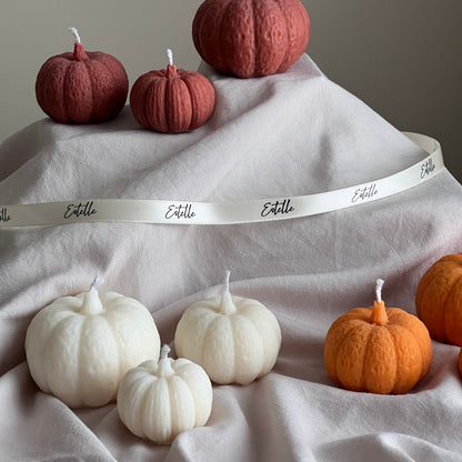 Lot de bougies artisanales à la cire de soja en forme de citrouille : Décoration d'automne