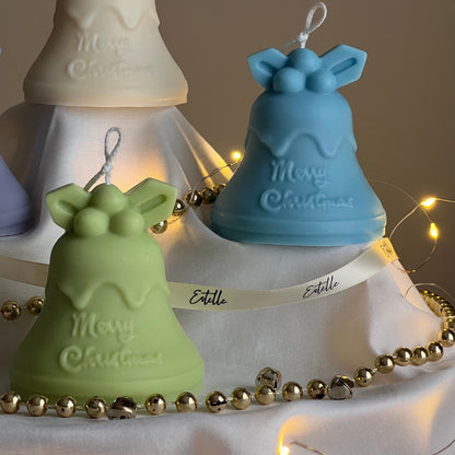 Bougie en Cire de Soja Cloche de Noël Faite à la Main | Décoration de Fêtes