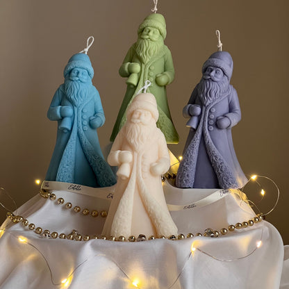 Bougie au soja faite à la main Père Noël : Décoration de Noël festive