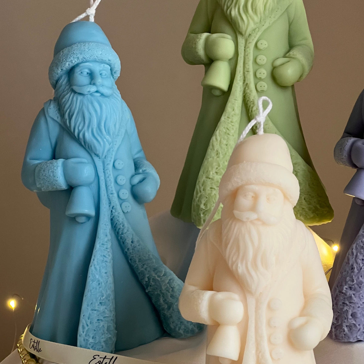 Bougie au soja faite à la main Père Noël : Décoration de Noël festive