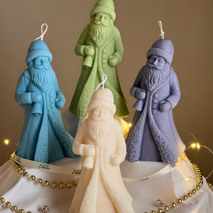 Bougie au soja faite à la main Père Noël : Décoration de Noël festive