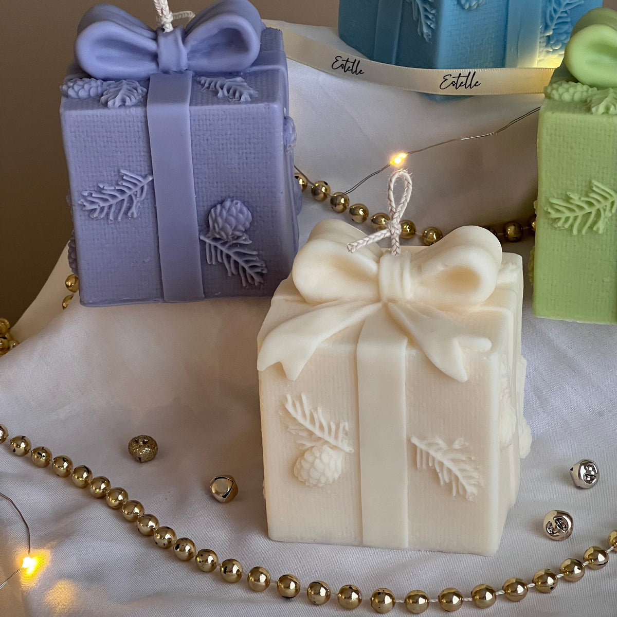 Christmas Gift Box Candle | Hand-Poured Soy Wax Candle | Festive Decor