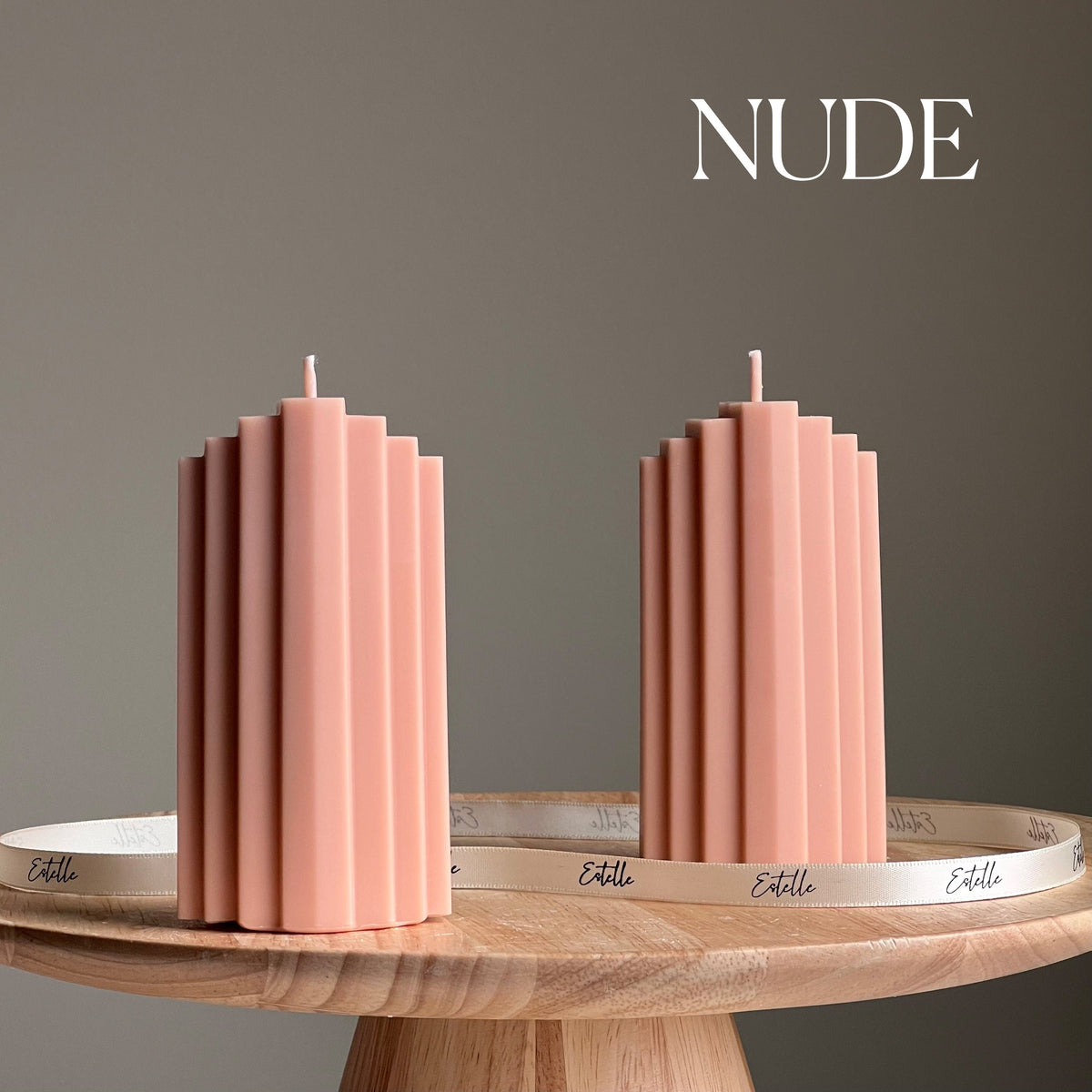 Geometric Soy Pillar Candle: Sculptural Home Decor