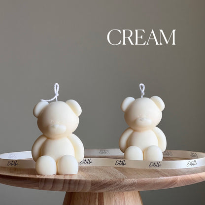 Petite bougie Ours en peluche : cire de soja sculpturale, parfum personnalisé