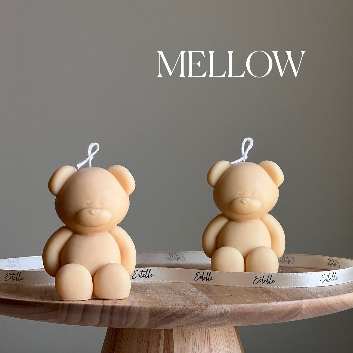 Petite bougie Ours en peluche : cire de soja sculpturale, parfum personnalisé