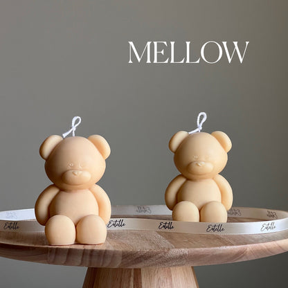 Petite bougie Ours en peluche : cire de soja sculpturale, parfum personnalisé