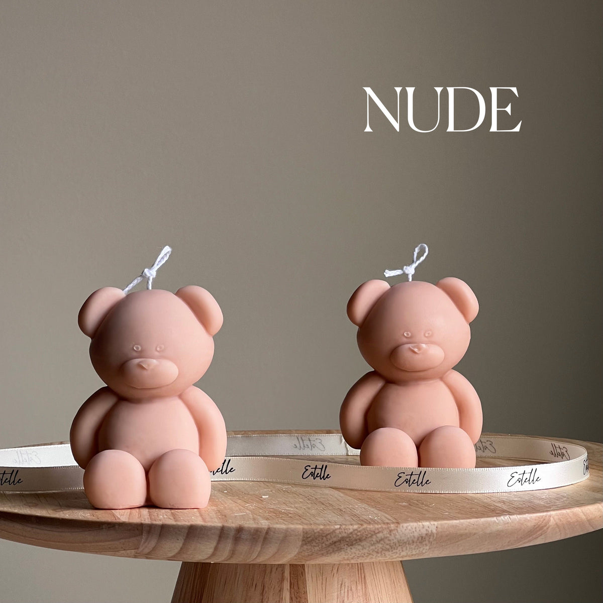 Petite bougie Ours en peluche : cire de soja sculpturale, parfum personnalisé