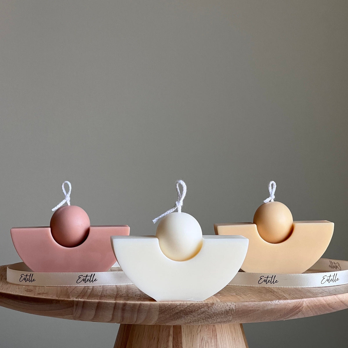 Bougie Géométrique en Soja : Décoration d'Intérieur Minimaliste, Bougie Non Parfumée