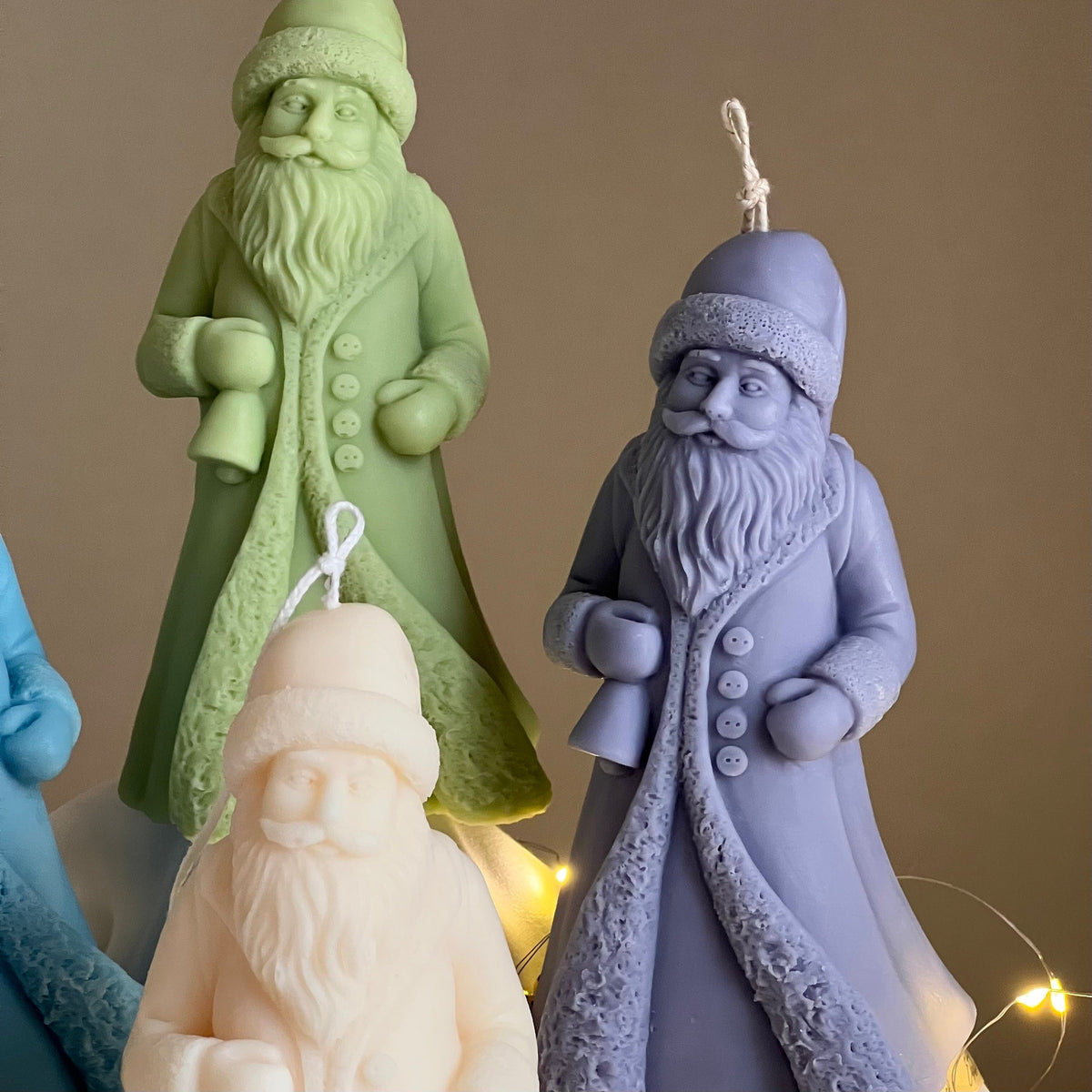 Bougie au soja faite à la main Père Noël : Décoration de Noël festive