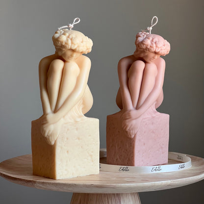 Bougie buste de femme sculpturale | Bougie statue en cire de soja