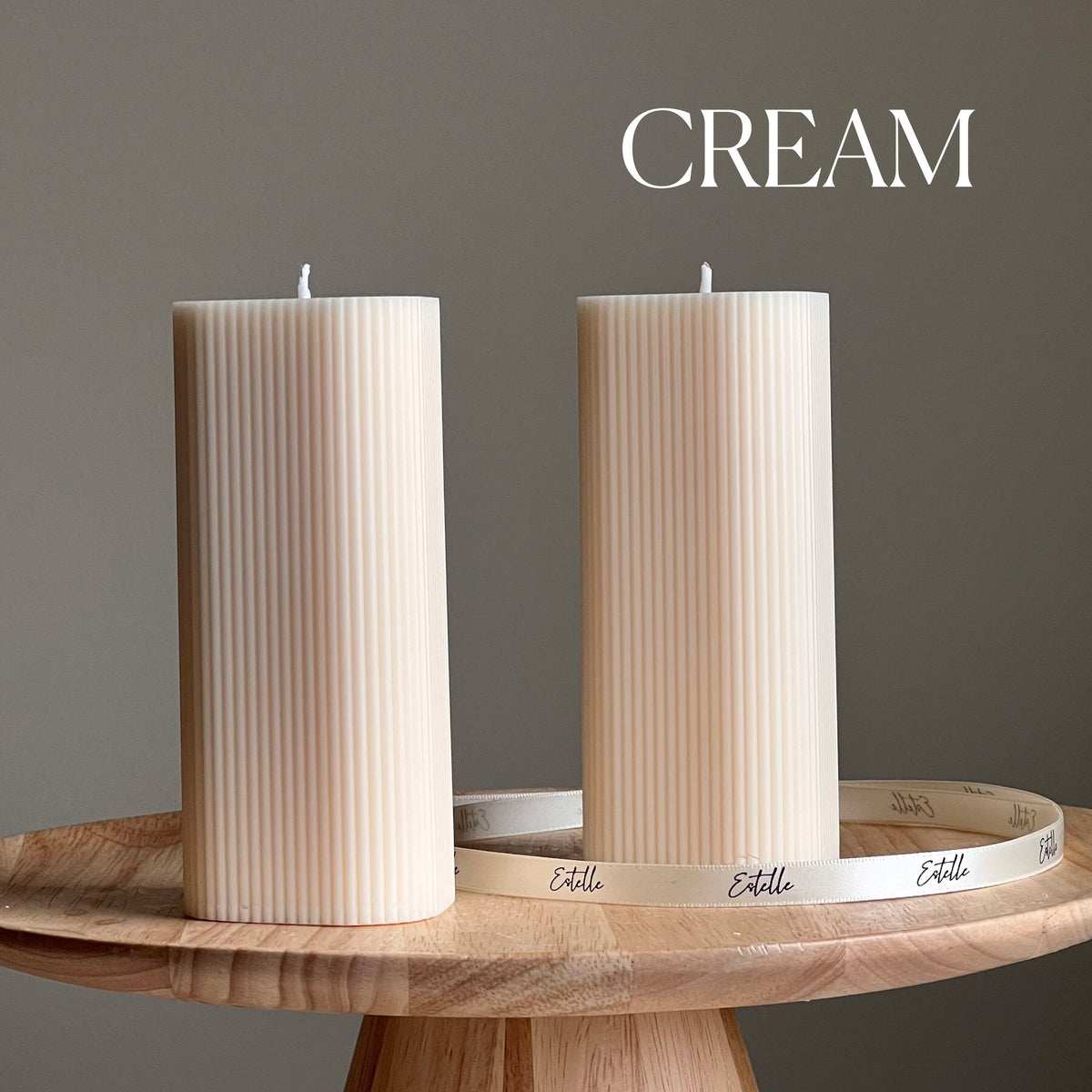 Ribbed Pillar Soy Wax Candle | Handmade Home Decor