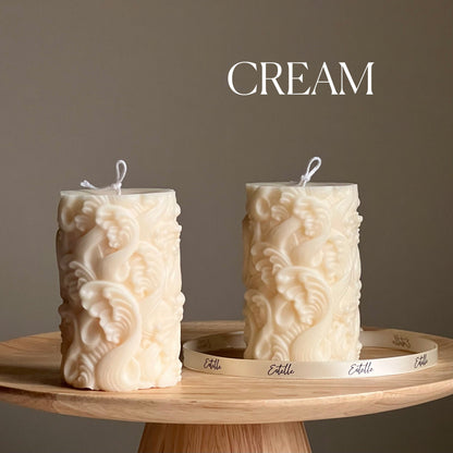 Bougie de soja Wave Pillar : Bougie décorative faite à la main non parfumée