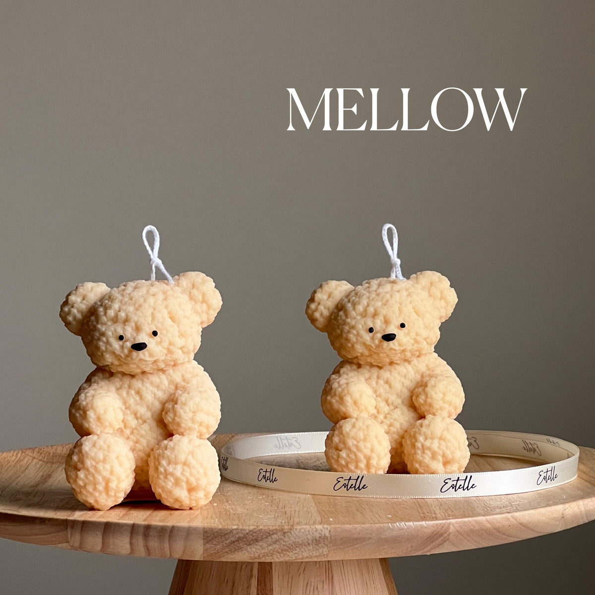Bougie en cire de soja Ours en peluche | Décoration d'intérieur faite à la main