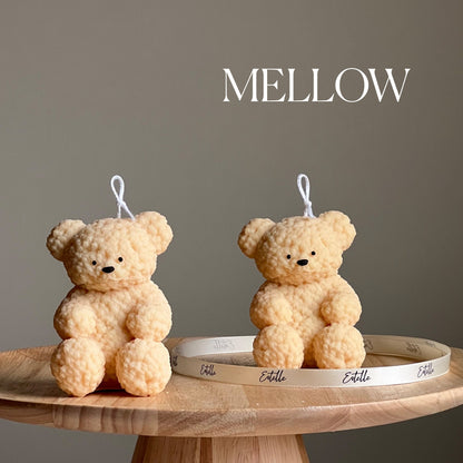 Bougie en cire de soja Ours en peluche | Décoration d'intérieur faite à la main