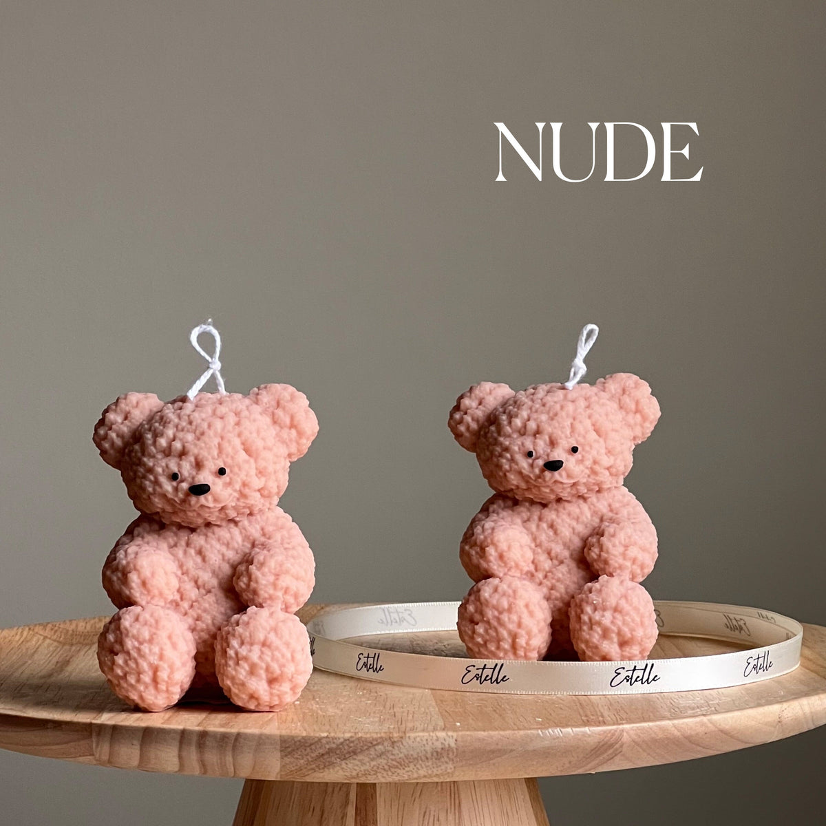 Bougie en cire de soja Ours en peluche | Décoration d'intérieur faite à la main