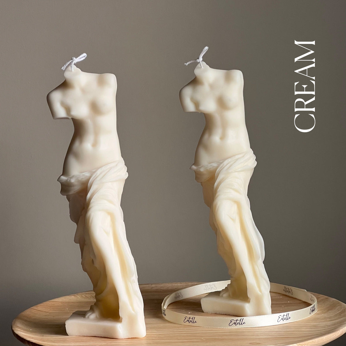 Bougie de Soja Vénus | Figurine Féminine Torse, Décoration Faite Main