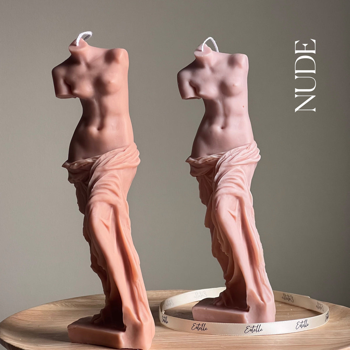 Bougie de Soja Vénus | Figurine Féminine Torse, Décoration Faite Main