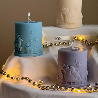 Bougie au soja Père Noël fabriquée à la main : Décoration de Noël